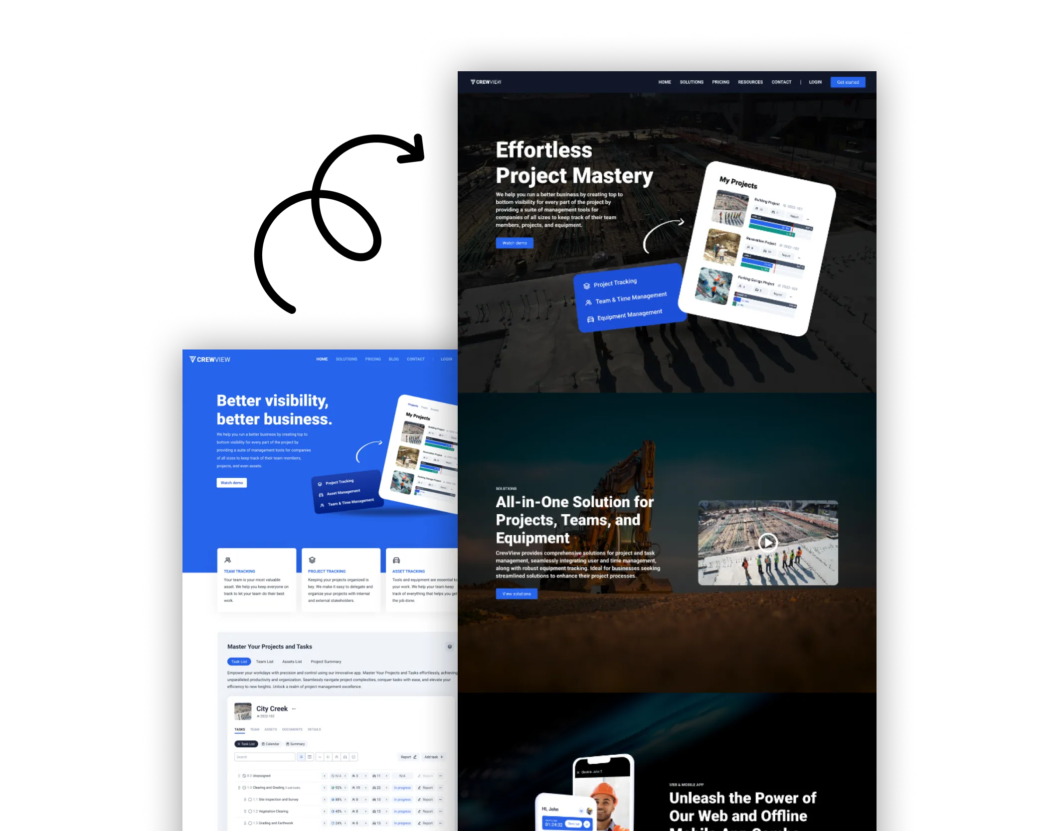 CrewView Marketing Site design, image 01